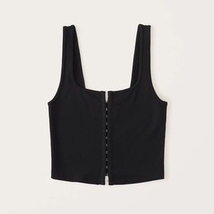 Seamless Rib Fabric Hook-and-Eye Tank